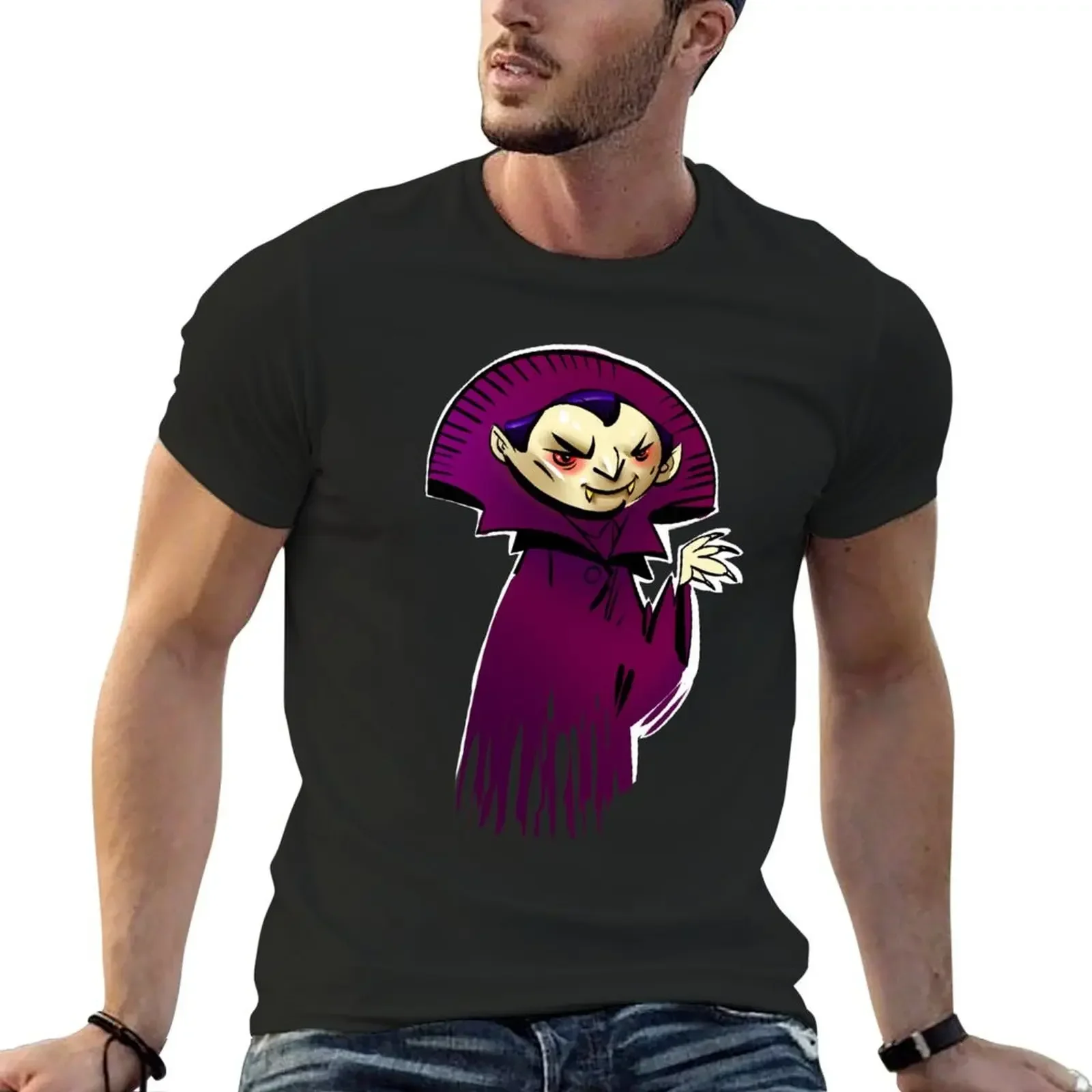 

Best Funny Halloween T Shirt Vampire Cartoon Tees T-Shirt new edition blue archive vintage clothes t shirts for men cotton