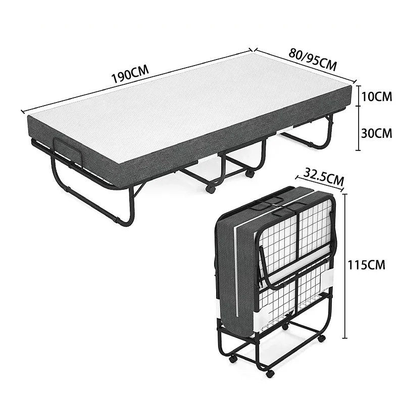 Bed Folding Kids Adult Folding Bed Space Saving Portable Metal White Foldable Living Room Office Modern Sofa