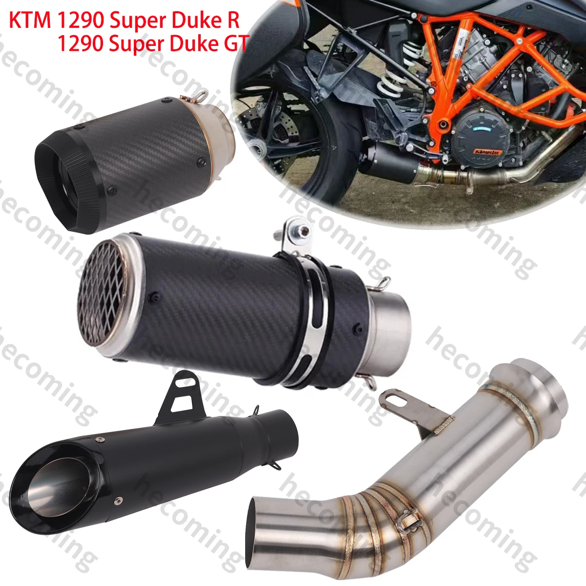 Slip On For KTM 1290 Super Duke R 1290 Super Duke GT 2020-2023 Exhaust System 51mm Muffler Link Mid Pipe 1290 Exhaust System