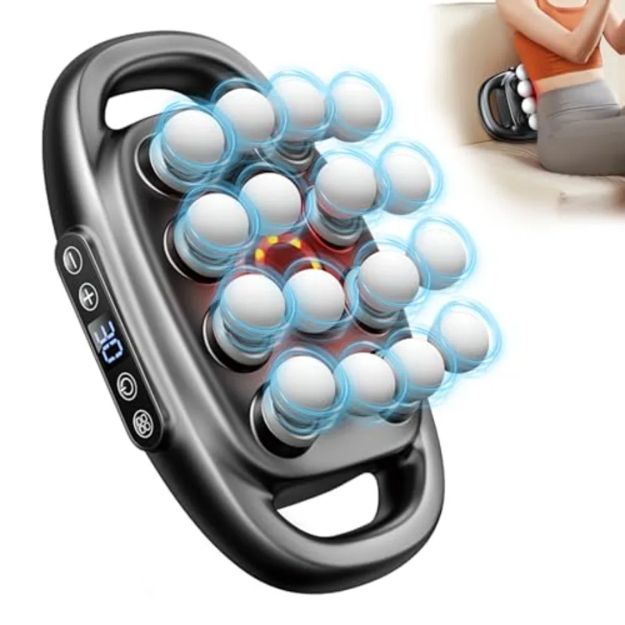 

16-Head Massage Gun Kit for Neck Shoulder Back Leg Muscle Pain Relief: 3 Modes 30 Strength Levels Electric Deep Tissue Massager