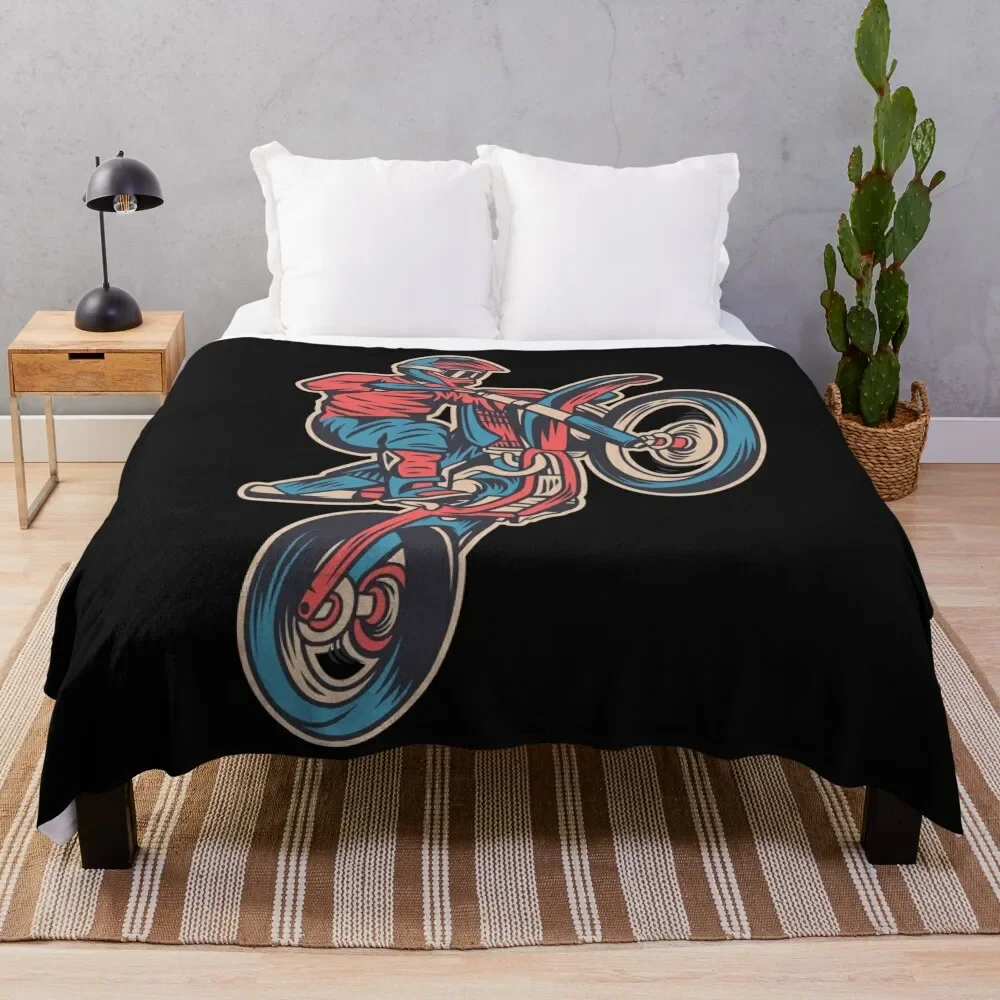 Motocross wheelie Throw Blanket Winter beds Summer Thin Summer Beddings Blankets