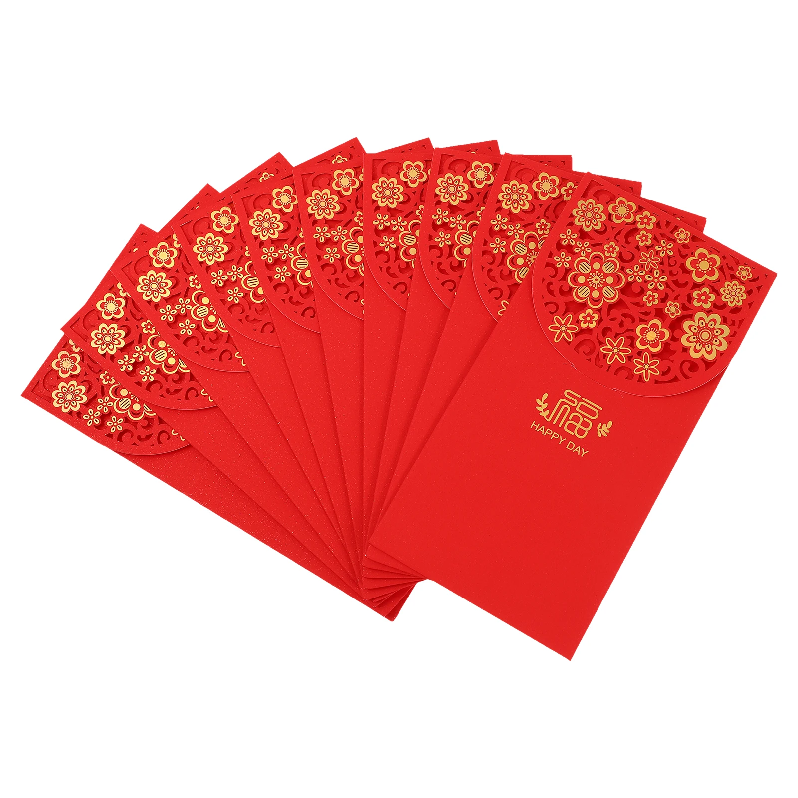 

10 Pcs Red Envelopes Hollow Out Lightweight Gift Pockets Money Packets Traditional Chinese New Year Birthday Wedding Supplies