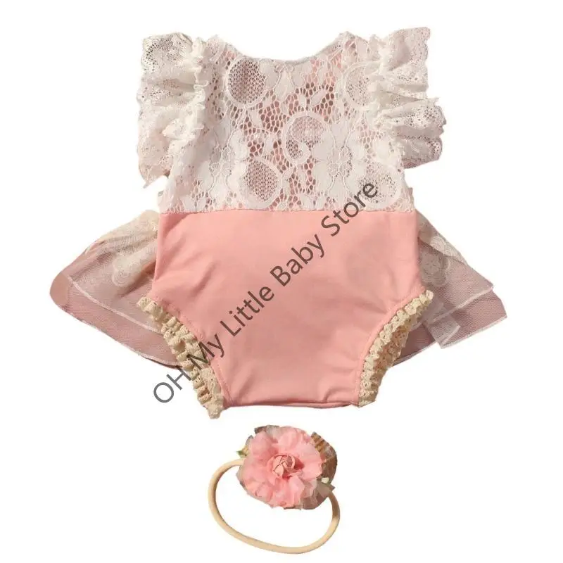 

M76C Комфортный детский повязка на голову кружевные комбинезоны с нежной рюша