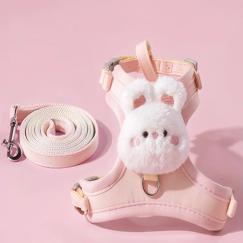 Sommer Niedlichen Tier Harness Leine Set Atmungsaktive Anti-Verloren Hund Brustgurte Cartoon Einstellbare Haustier Gehen Geschirre Blei Haustier – Detail 9