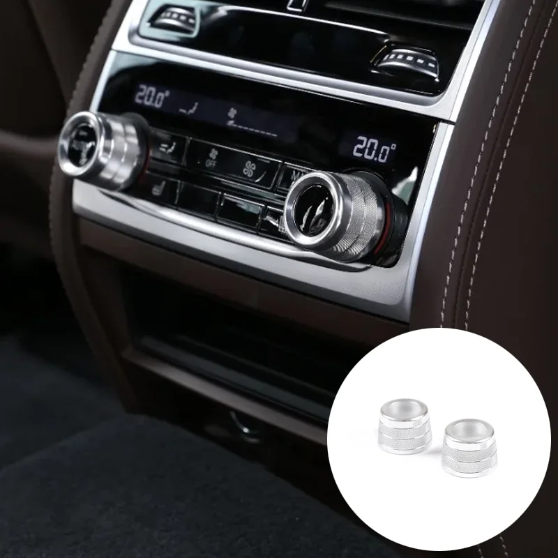 Aluminum Alloy Rear Air Conditioning Knob Trim Interior For 5 7 Series G30 G11 G12 6 Series GT 2017-2023 Car Accessories