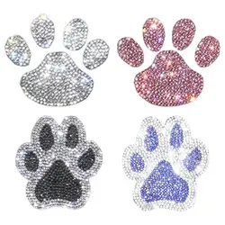 New Crystal Dog Paw Print Car Stickers Bling Rhinestone Paw Decals Car Window Decor Sticker Auto Exterior Decor Car Accessories