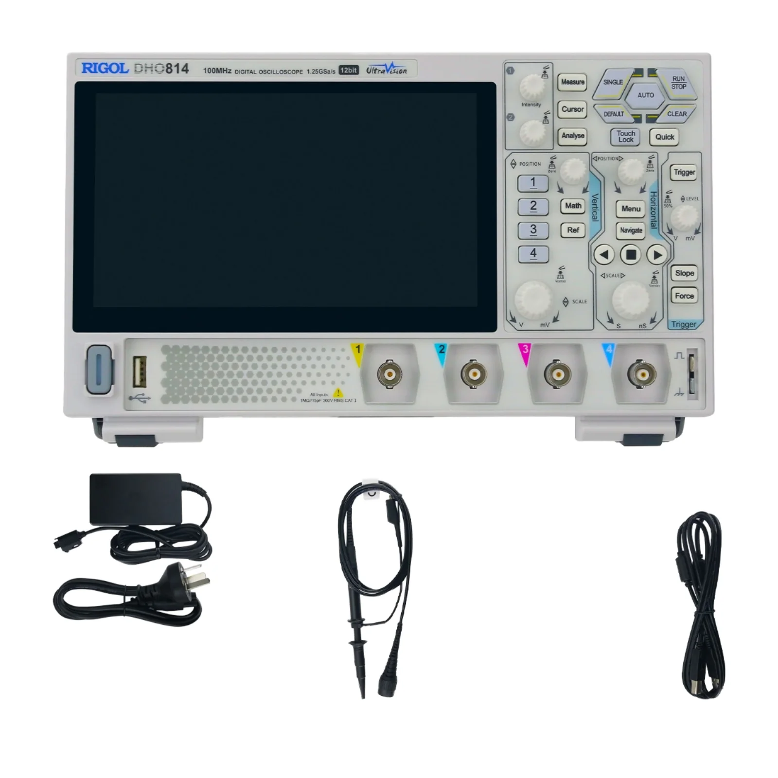 DHO814 Portable High Resolution 100MHz 4-Channel 12Bit Digital Oscilloscope with 7-inch Touch Screen 4PCS 150MHz Probes