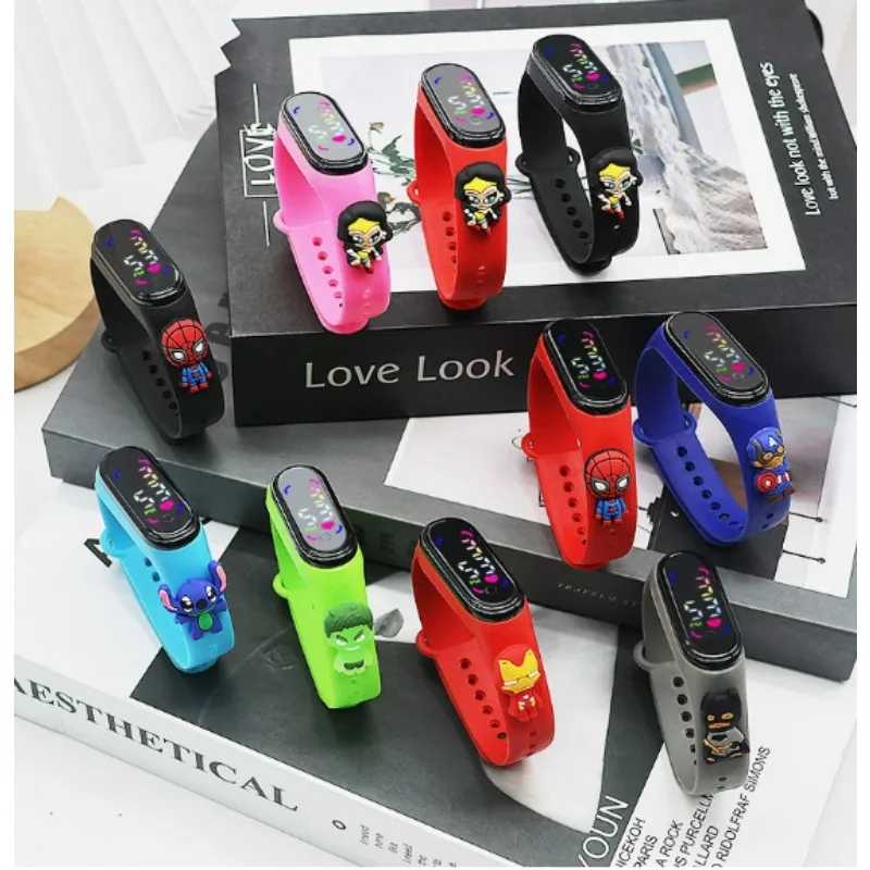 New Cartoon The Avengers Cartoon LED Doll Watch Cute Outdoor Sports Electronic Watch. Anime Smart Watch. Anime
