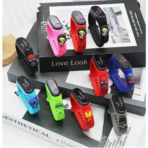 New Cartoon The Avengers Cartoon LED Doll Watch Cute Outdoor Sports Electronic Watch. Anime Smart Watch. Anime