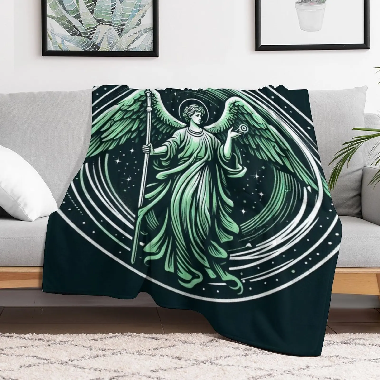 Saint Raphael Archangel - Angel of Healing - Christmas gift Throw Blanket