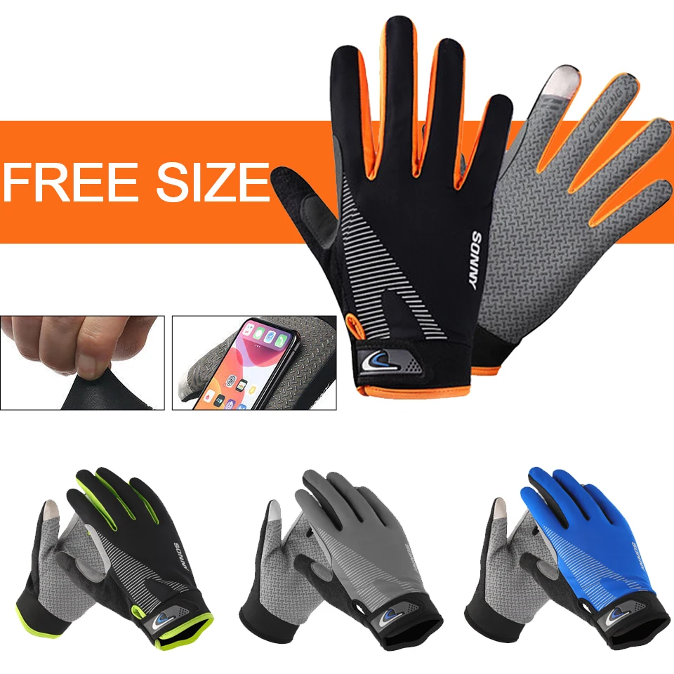 LOOGDEEL-guantes de pesca de seda de hielo para hombre y mujer, protección solar, antideslizantes, transpirables, Anti-UV, dos dedos, para deportes,
