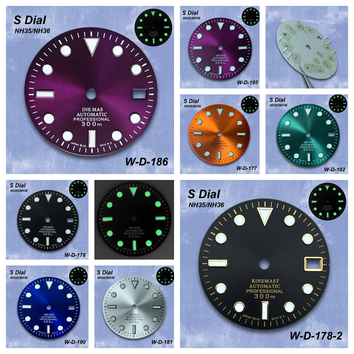 

28,5 мм S логотип SUB Sunray циферблат подходит для NH35/NH36/4R/7S японский механизм зеленый светящийся высококачественный модификация часов аксессуары