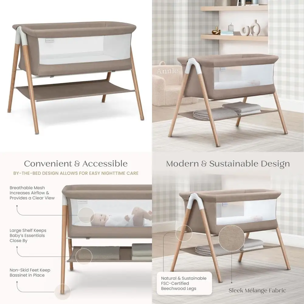 

Коляска-кровать из бука Tan Bondi с сеткой PureAir и сертифицированным FSC деревом