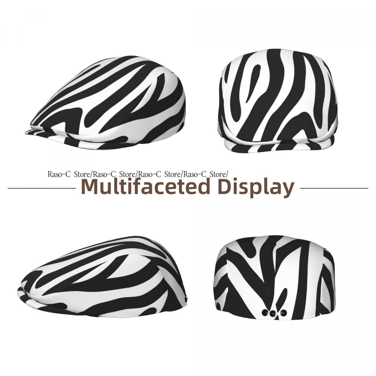Zebra Pattern Men Women Newsboy Cap Classic Forward Hat Ivy Flat Cap Daily Hat