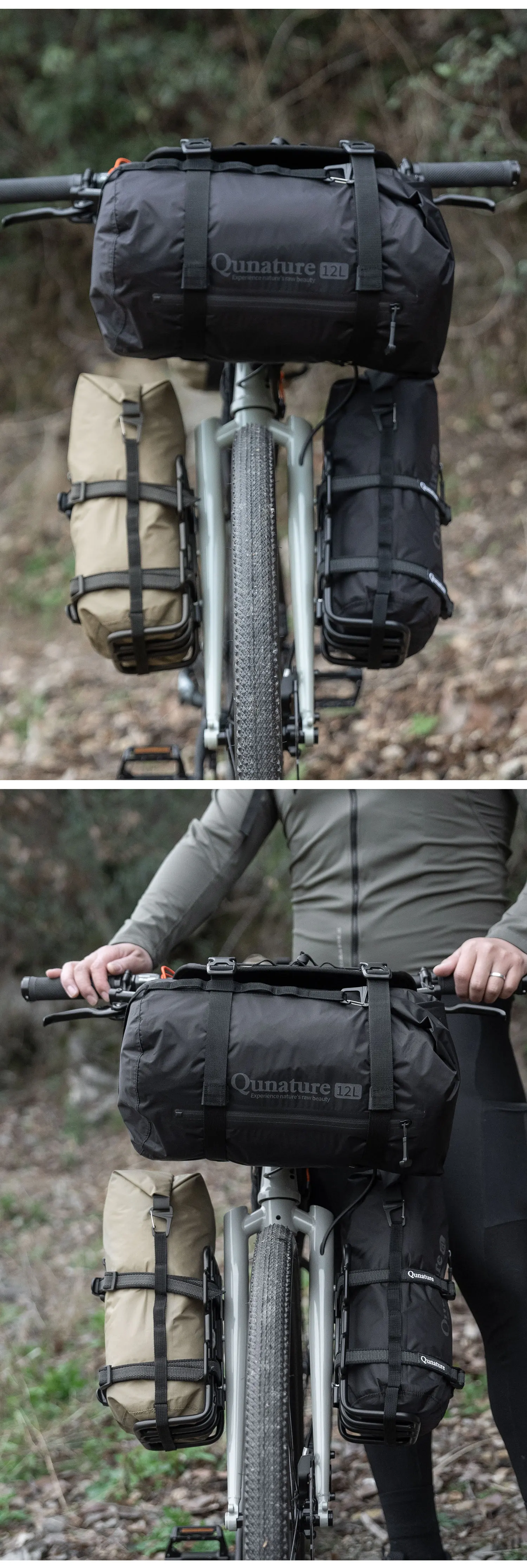 Qunature Fahrradtaschen, wasserdichte komprimierbare Taschen, Taschen für Gepäckträger, Bindegurte im Freien, Gepäckseile, Ladungsfixierung, Bindegurte – für Straßenräder, Mountainbikes und Reiseräder – Detail 13