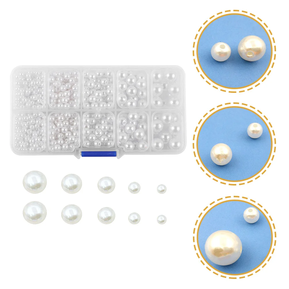 

1 Box White Pearl Beads Imitation Round Simulation Beads for DIY Jewelry Making Bracelet Earring Necklace Accessories