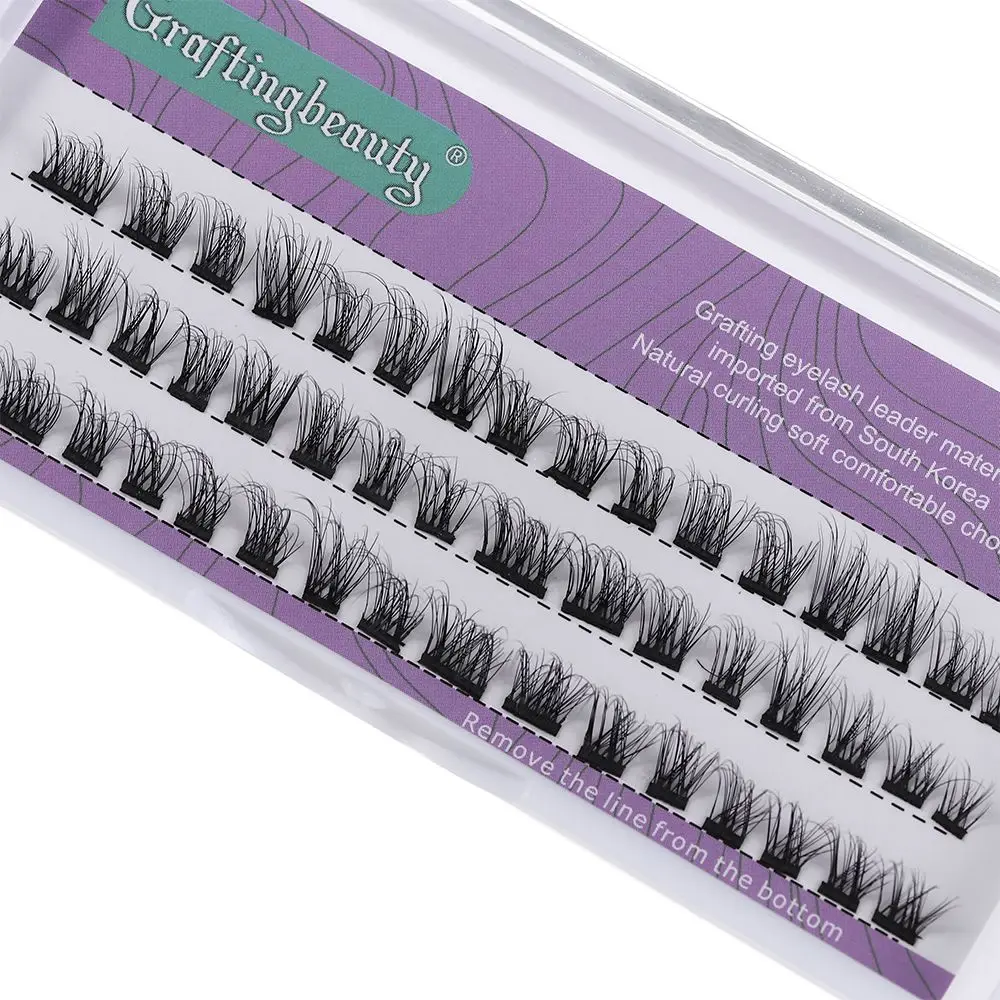 

Handmade Natural C Curl Lashes Lash Extension Kit 3D 24 Clusters DIY Individual Lash