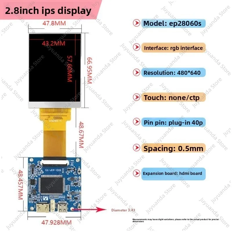 HDMI Display Solution 2.8-inch Model Screen RGB Interface Computer Monitor Supports Capacitive Touch