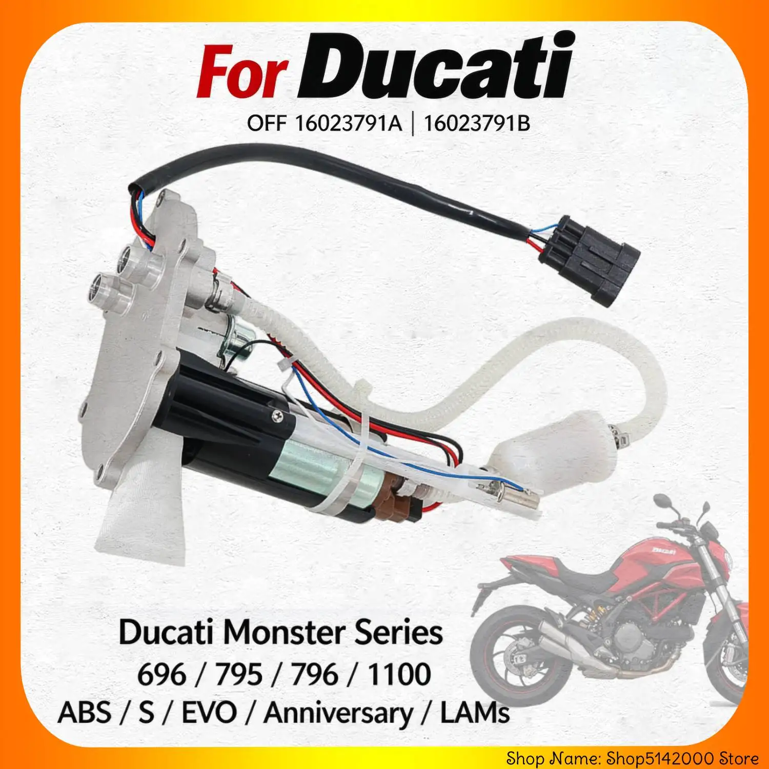 Fuel Pump Assembly For Ducati Monster 696 795 796 1100 ABS EVO Diesel Anniversary Learner Legal LAMs 16023791B 16023791A
