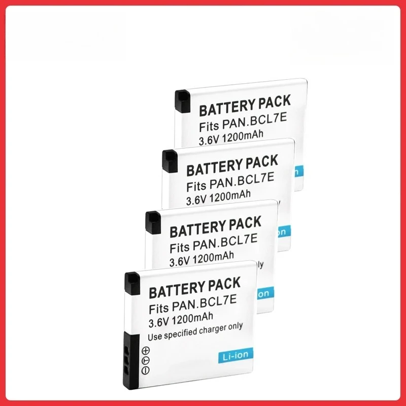 

4Pcs 1200mAh DMW-BCL7 960mAh BCL7 BCL7E Battery For Panasonic Lumix DMC-F5 DMC-FH10 DMC-FS50 DMC-SZ3 DMC-SZ9