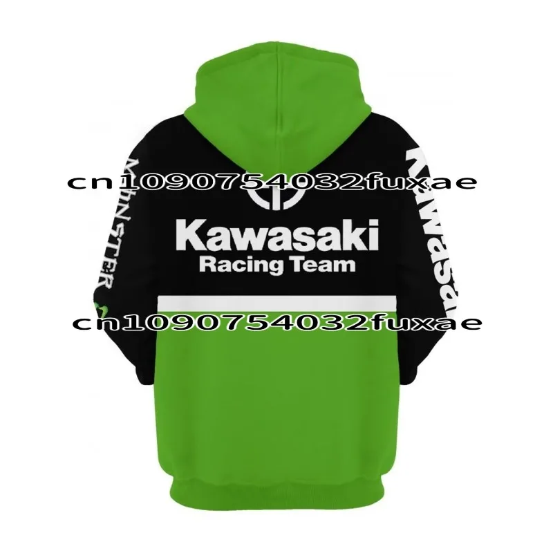 

Kawasaki Racing Team Parker 3D Толстовка для взрослых Уличная одежда с капюшоном Унисекс Мотоциклетные толстовки Пуловеры Спортивный костюм Одежда