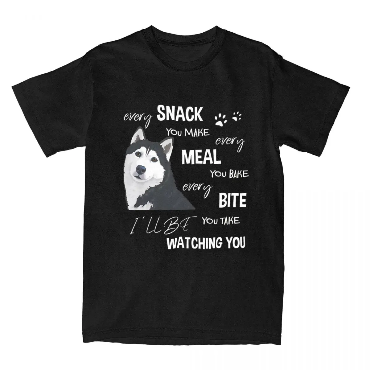 Men's T-Shirts I'll Be Watching You Funny Pure Cotton Tees Short Sleeve Dog Lover T Shirt Crew Neck Tops Plus Size