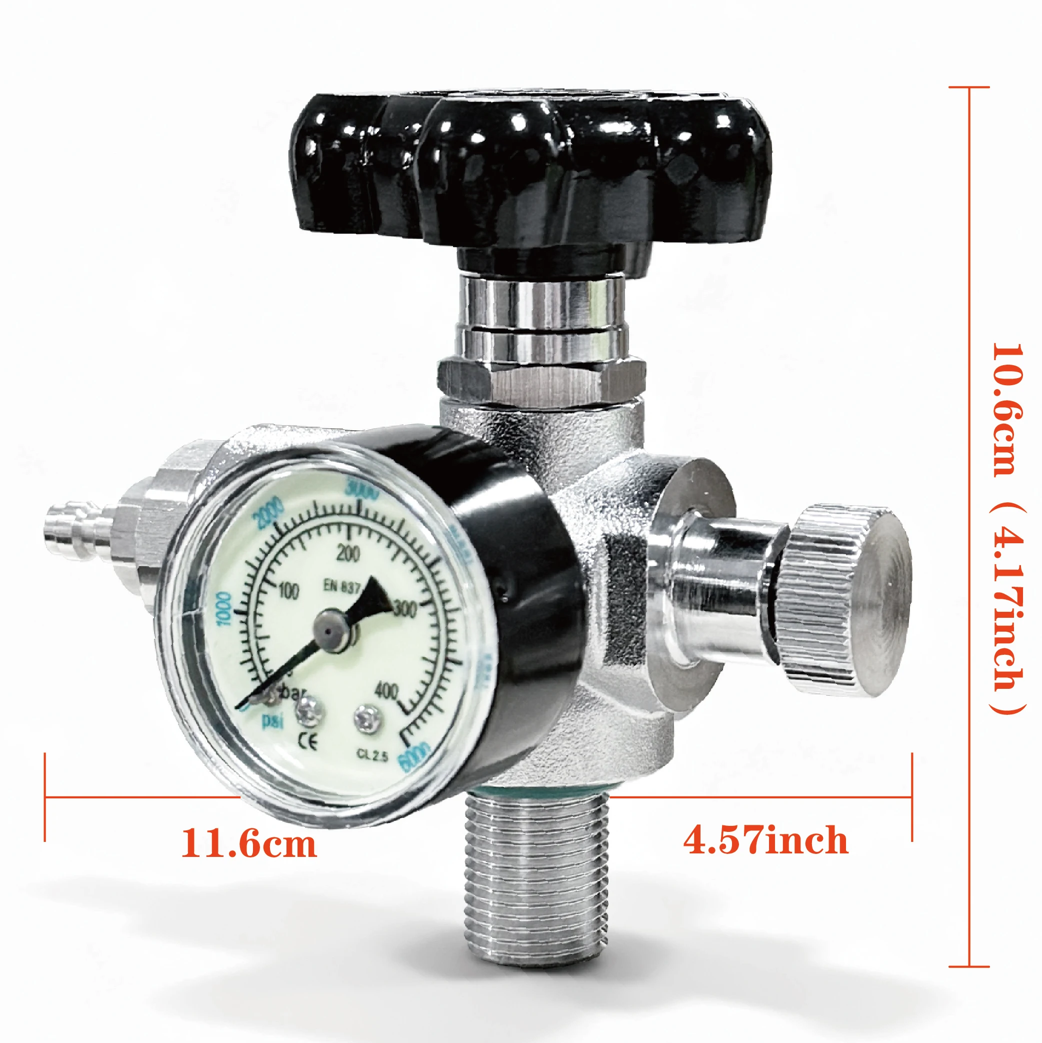 M18x1.5 DIN Valve HPA Charging Valve Tank Charging Valve  Air Fill Station Refill Adapter with 400bar 6000psi Gauge 70cm  Hose