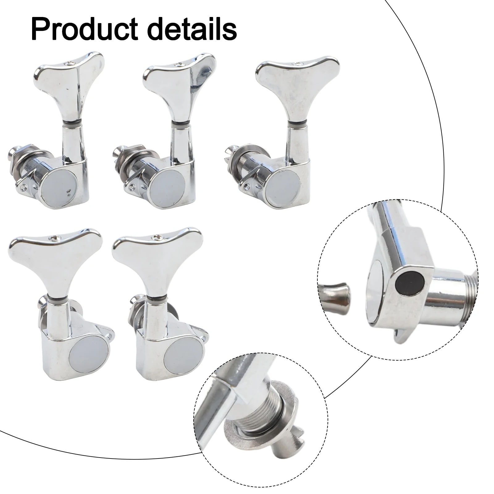 5PCS Tuner Set Fish Tail Buttons Moisture Protection Sealed Machine Heads Stylish Bass Guitar Tuner For Guitar Setup