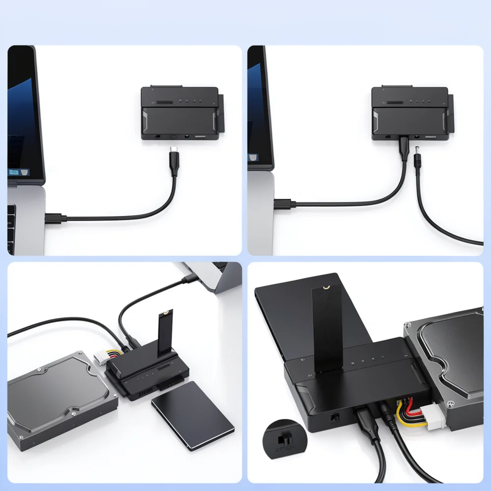 High Performance USB 3.2 Type C Converter M.2 NVME SATA IDE Hard Drive Reader External Connector Data Transfer