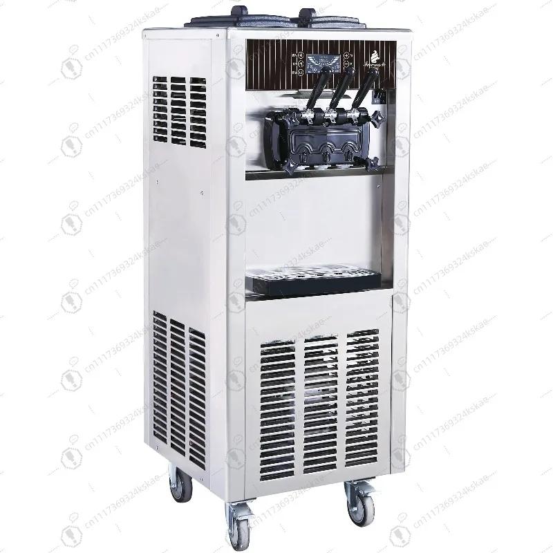 Commercial Automatic Ice Cream Machine, 2200W Soft & Hard Serve Maker LCD Display, 20‑28L/H Output for Dessert Shop Use