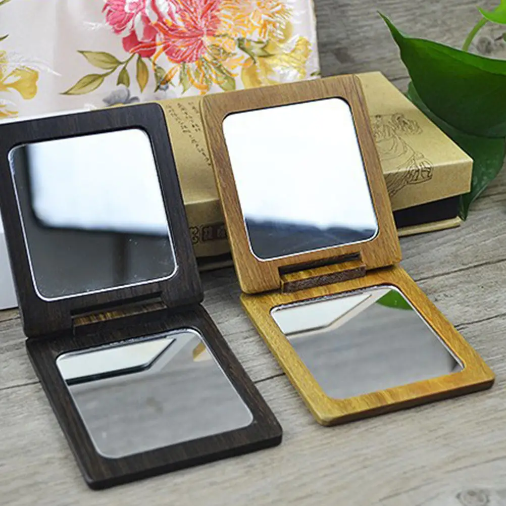 

Компактное зеркало для макияжа с цветочным узором, 1 шт., металлическая рамка, отражающая поверхность высокой четкости, портативное, карманное, винтажное