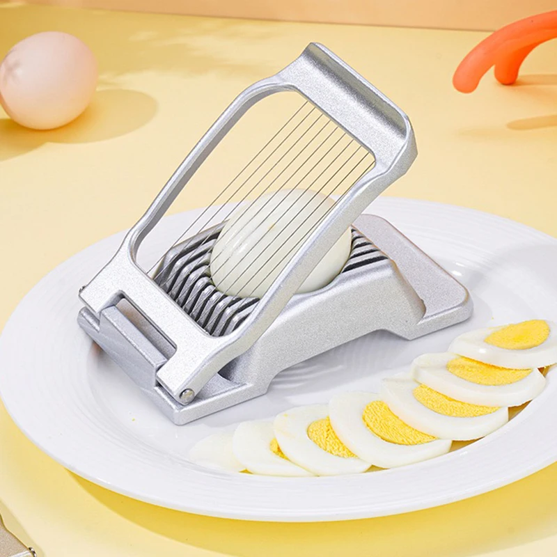 Ham Sausage Slicer Aluminium Egg Slicer for Hard Boiled Eggs Strawberry Slicer Stainless Steel Wire Multi Egg Dicer Soft Fruit