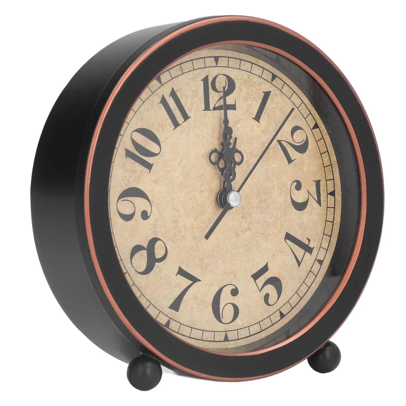 European Retro Desk Clock Silent Ticking Nonradiative High Accuracy Alarm Clock Table Decoration Ornaments for Home Study Room