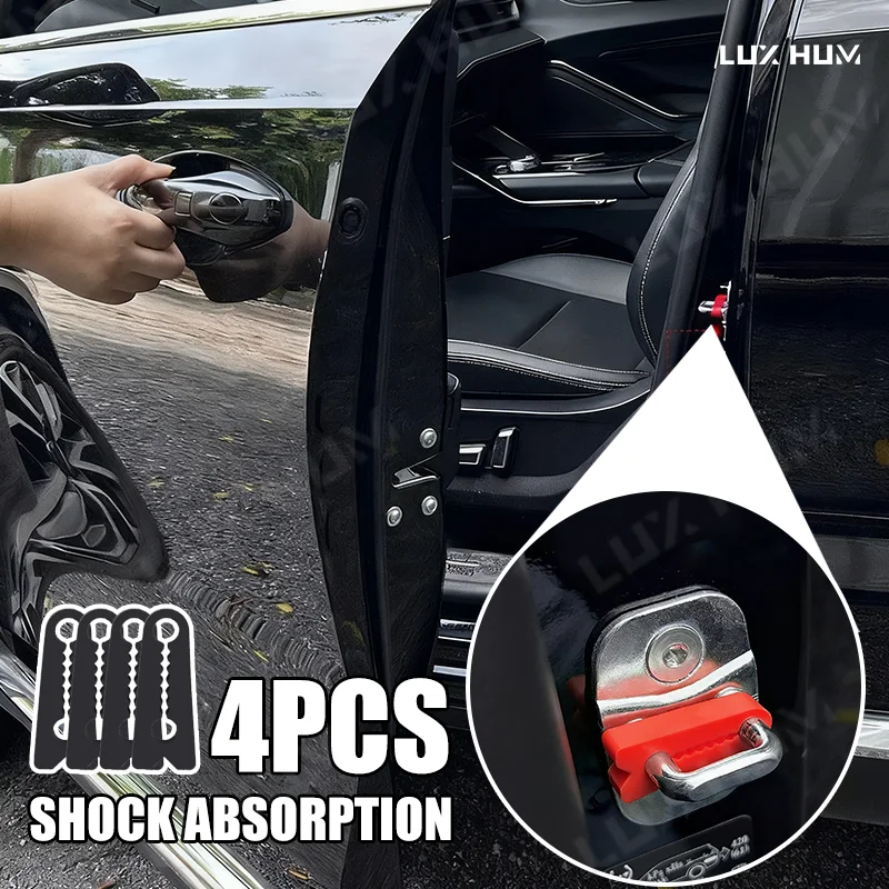4Pcs Car Door Buckle Buffer Cushion Soundproof Silicone Protection Pad Waterproof Universal Car Door Shock Absorber Reduce Noise