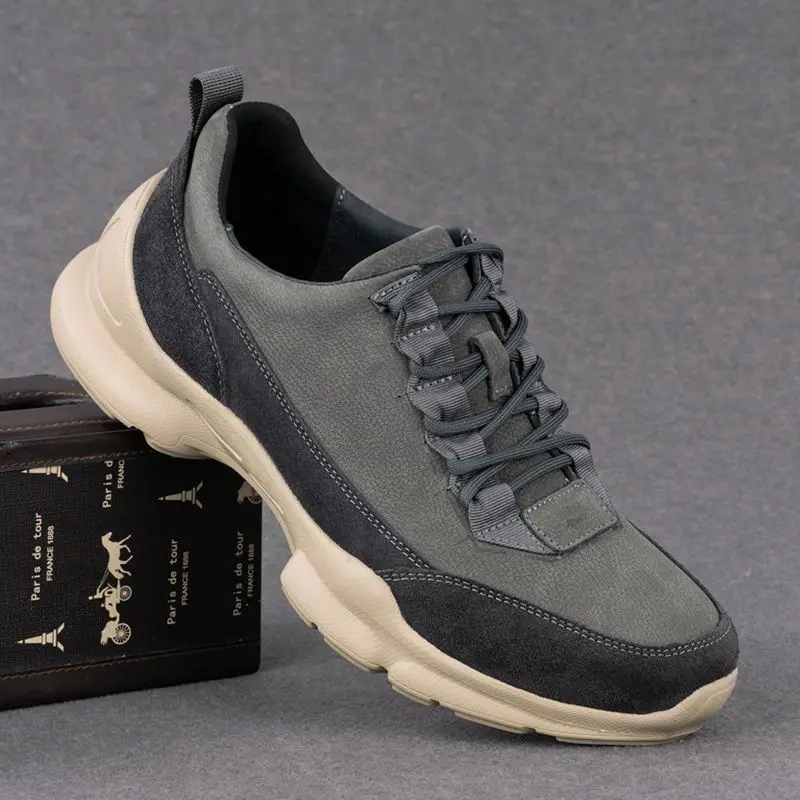 

Genuine Leather Shoes Men Leisure Original Cowhide Sneakers Outdoor Trekking Sports Travel Running Waterproof Anti Slip Loafers