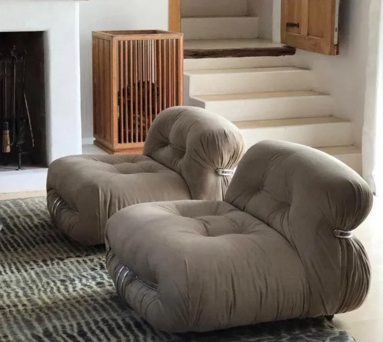 A  Modern simple hippo sofa small apartment living room lamb wool sofa modern hotel model room