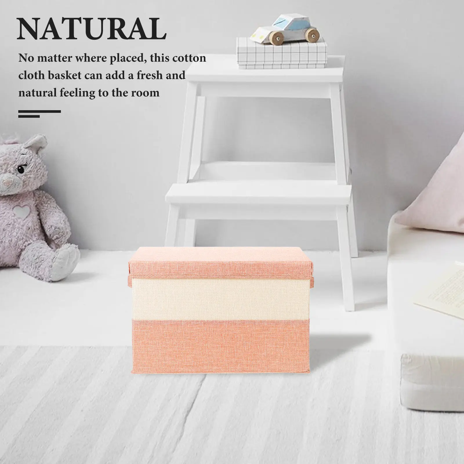 

Складная корзина для хранения из хлопка и льна с ручками, настольный органайзер для мелочей, многофункциональная корзина для дома, офиса, книг