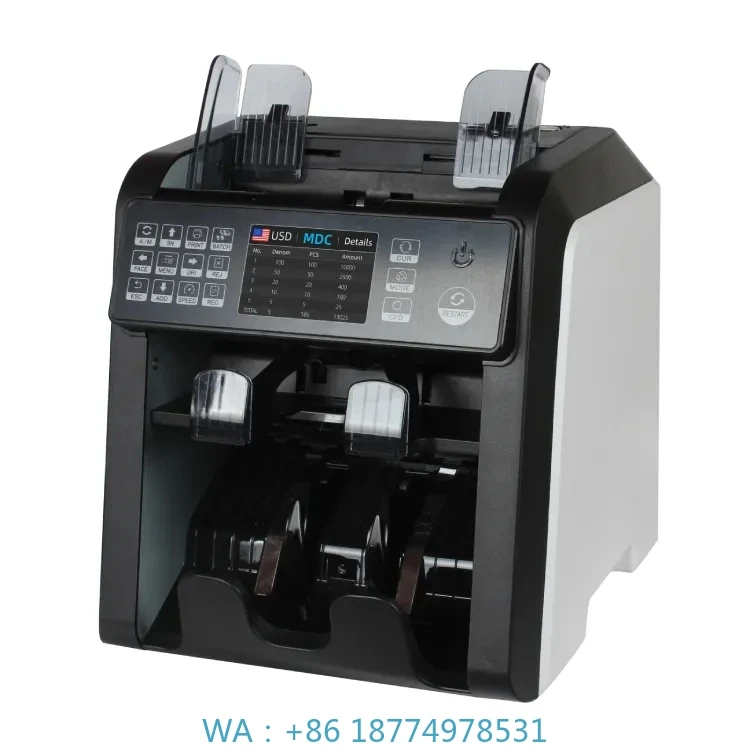 Detector Mix Value Currency Sorter Cash Counting Machine AL-950 Top Loading Dual CIS Money