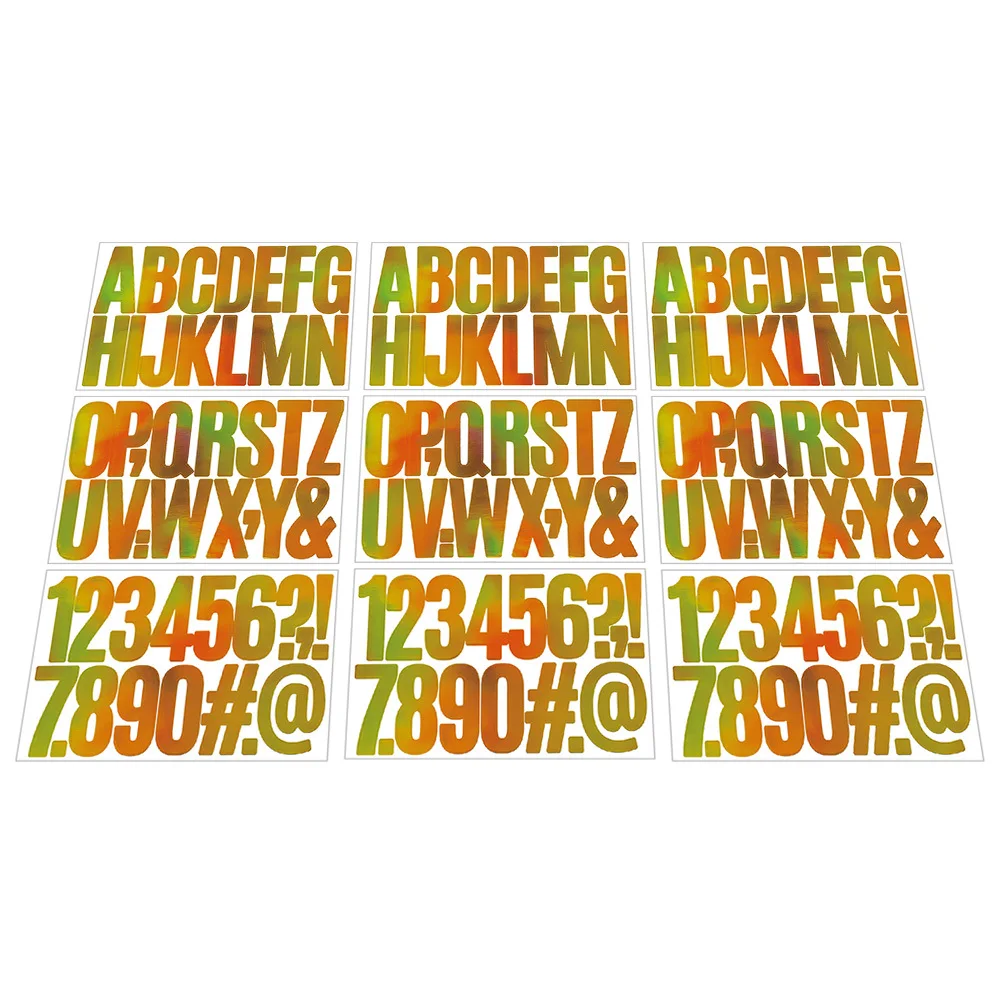 

9 Sheets Glitter Letter Number Stickers Scrapbook Decals Self-Adhesive DIY for Crafts and Organization Letters Stickers