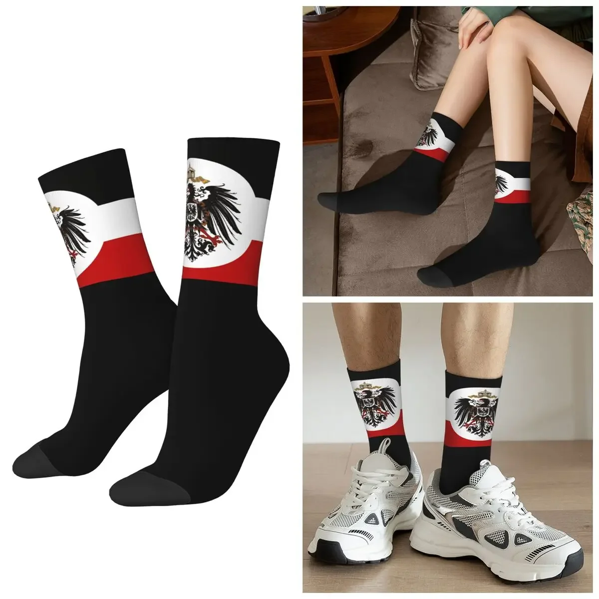 

All Seasons Iron Eagle Reich Large Empire German Socks Sport Middle Tube Socks Fashion Stockings Men Women Valentine's Day Gifts