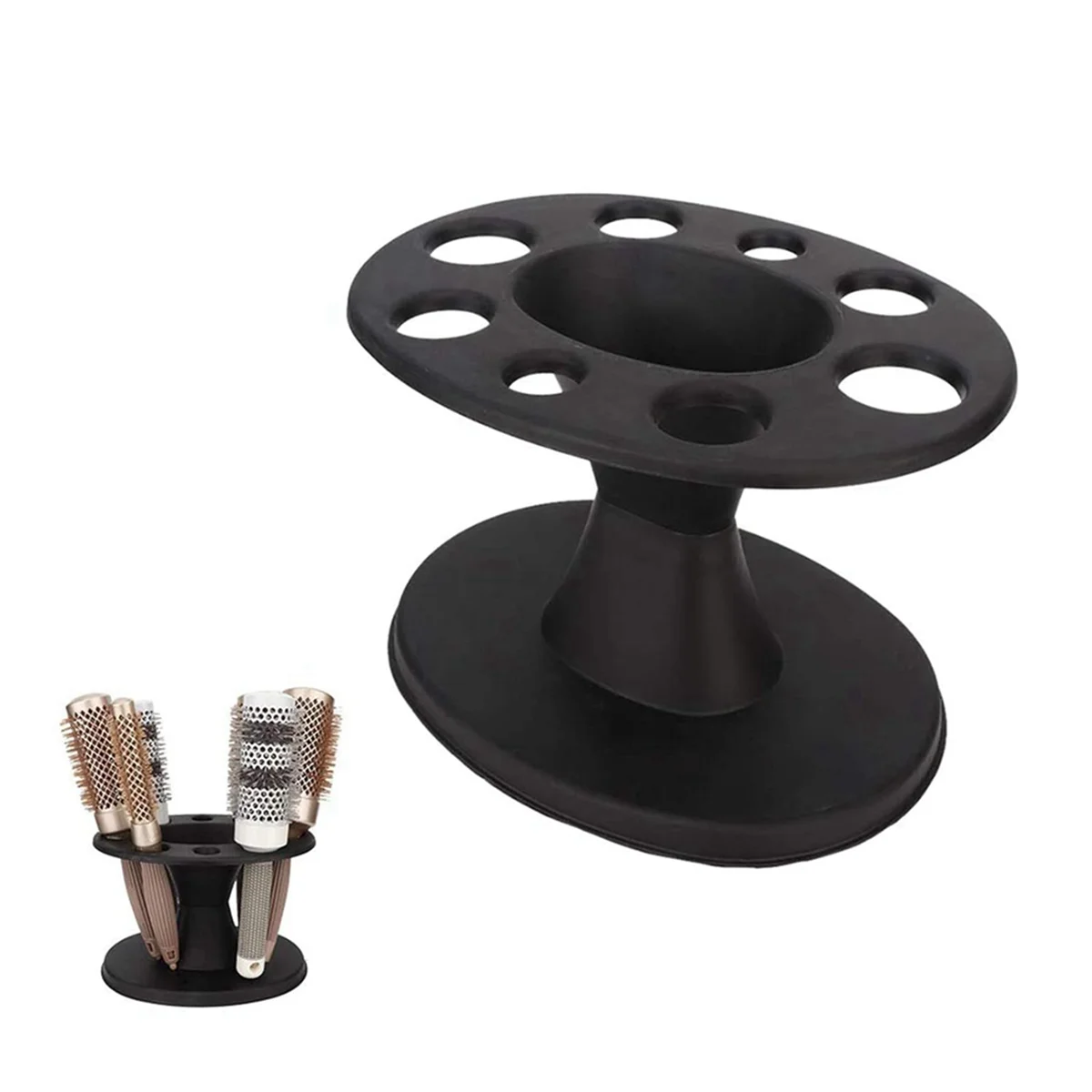 A71P 2X Hair Brush Holder Round Hair Brush Comb Holder Display Rack Hair Styling Brush Stand Hairdressing Tool Shelf