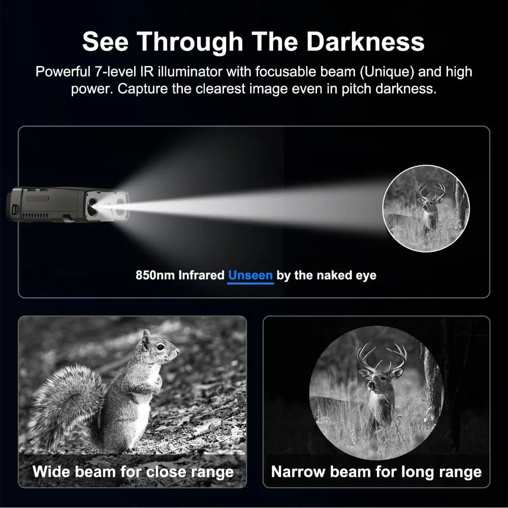 

Night Vision Goggles, True 4K Full-Color Night Vision Binoculars, Super Large Display, Long Viewing Range, Free 64GB Card