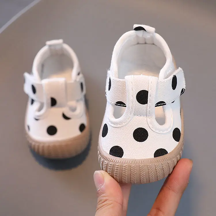 Baby Infant Sneakers Girl Boy Canvas Shoes Anti Slip Slip-On Leopard Kids Toddler First Walker Soft Sole Black Casual Footwear