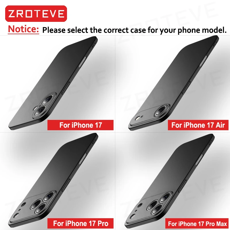 Für iPhone17e iPhone16e Hülle ZROTEVE Schlanke Matte Harte PC-Abdeckung für iPhone 17e 16e 16 Plus 17 Pro Max iPhone17 Air Handyhüllen – Detail 3