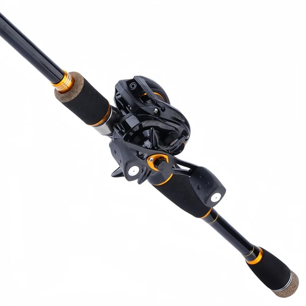 Carbon Fiber 4 Section Travel Fishing Rod With 7.1 Ratio 8KG Drag 7+1 Bearings Reel For Combo Lure Bass Pike Fishing Tools