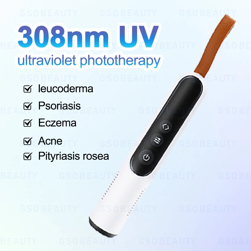 Mini lámpara láser Uvb de 308 nanómetros para el tratamiento del eczema, vitíligo y psoriasis, fototerapia portátil de 308 nanómetros para enfermedades de la piel