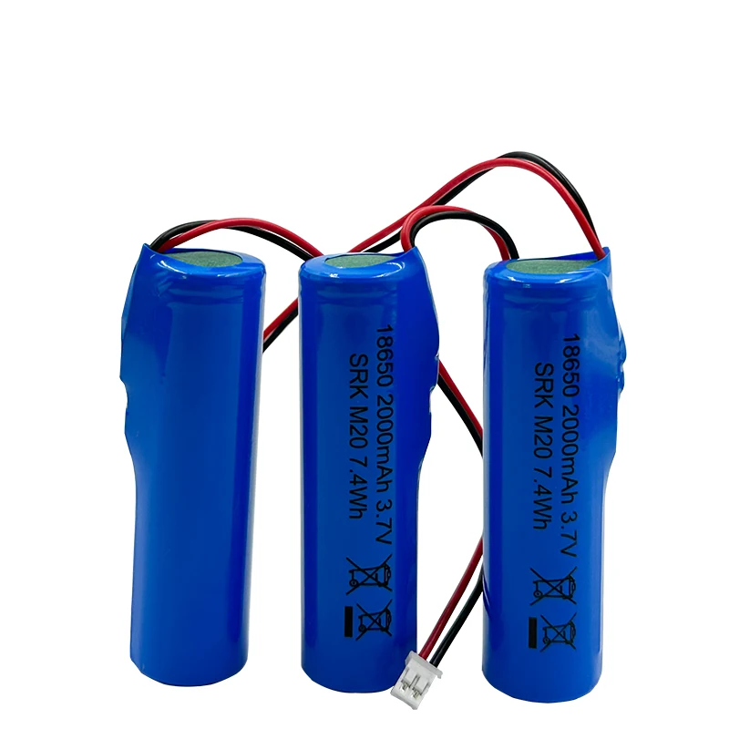 18650 3.7V Lithium Battery Pack 2000mAh for Fishing LED Light Bluetooth Speaker Emergency DIY Batteries