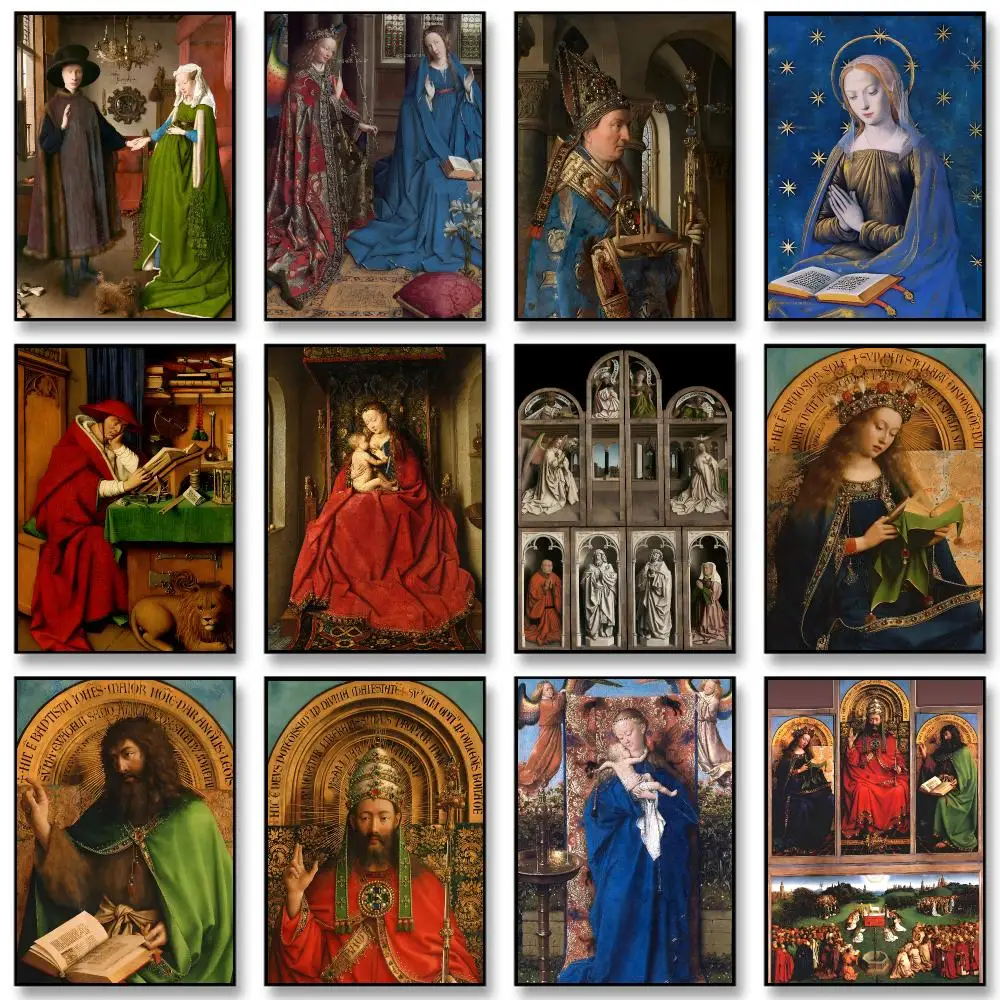 Jan van Eyck delicate Poster Self-adhesive Decal Living Room Bedroom Party Bar Decor Moisture-proof Fade-resistant