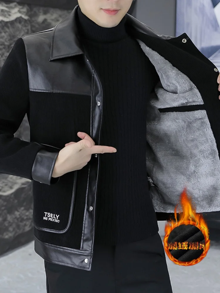 

Новая модная мужская куртка 2025 года с воротником-стойкой, в стиле пэчворк, утепленная, осенне-зимняя, приталенная, повседневная, из полиэфирного волокна