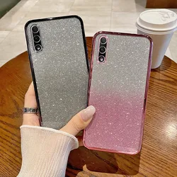 For Huawei Y9S Case Huawei P Smart Pro 2019 Phone Case Shiny Glitter Plating Silicone Camera Lens Soft Back Cover